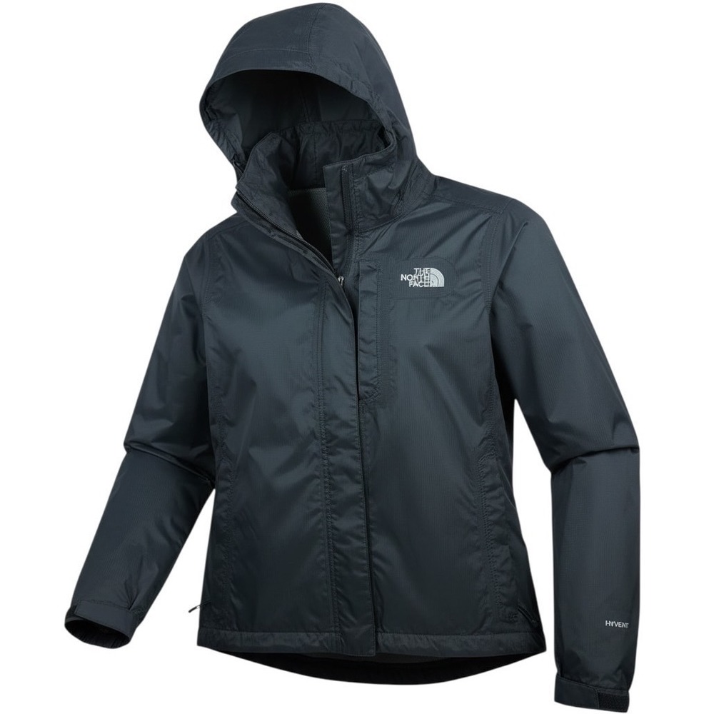 The North Face HyVent Black Hooded Rain Jacket Gorpcore Hiking Active Raincoat
